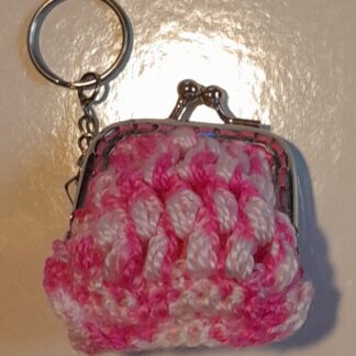 Llavero Cartera Rosa y Blanca