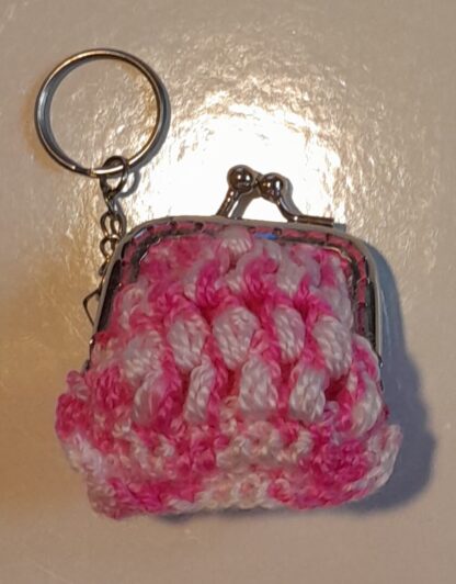 Llavero Cartera Rosa y Blanca