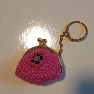 Mini Monedero Llavero Rosa Elegante