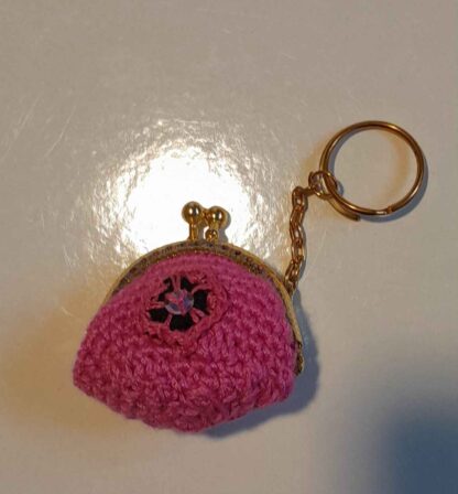 Mini Monedero Llavero Rosa Elegante