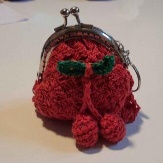 Monedero Rojo con Motivos de Cerezas