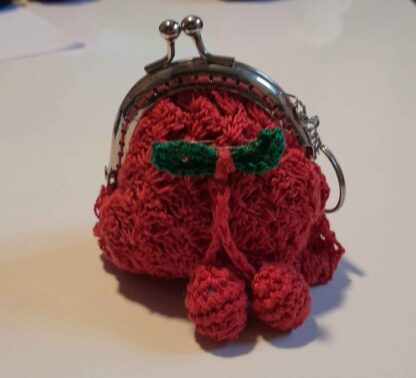 Monedero Rojo con Motivos de Cerezas