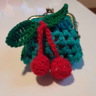 Monedero Verde con Motivos de Cerezas 🍒