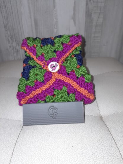 cartera colorida punto crochet - Imagen 2